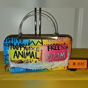 Colorful Graffiti Print Top-Handle Bag